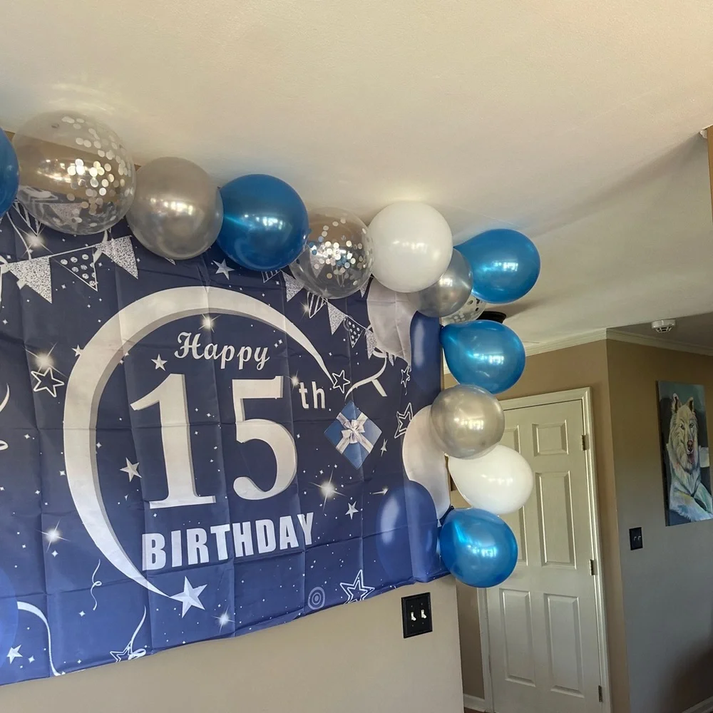 Happy 15th Birthday Party supplies. Used in great condition